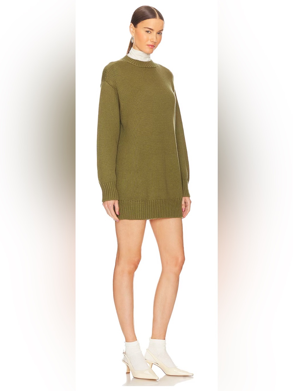 Like New! L’Academie Army Green Sweater Dress/ Size Medium